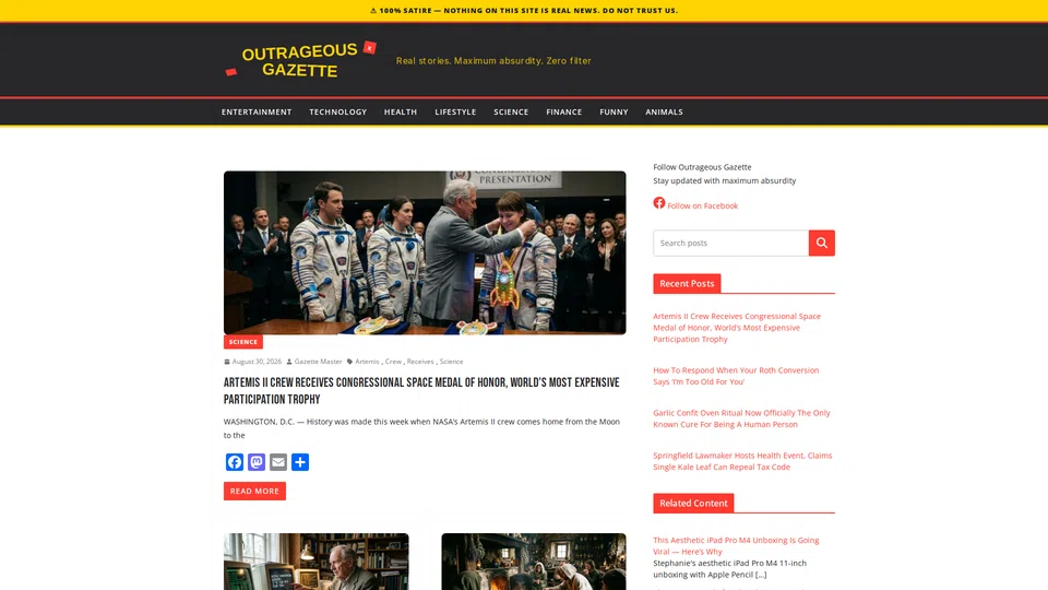 Homepage snapshot at launch