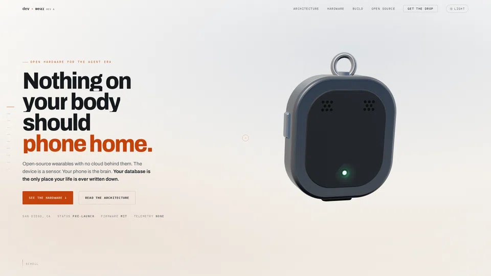 Homepage snapshot at launch