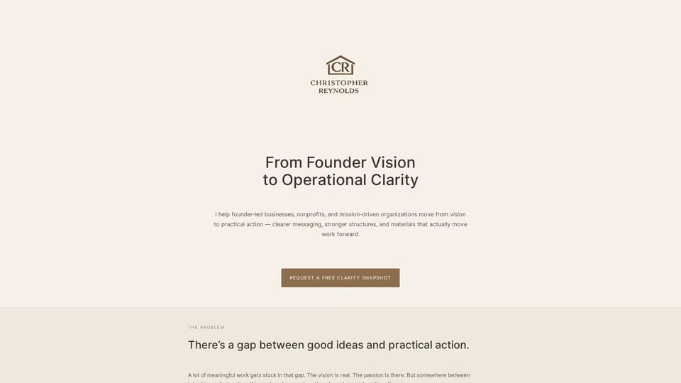 Homepage snapshot at launch