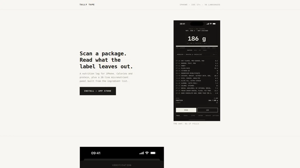 Homepage snapshot at launch