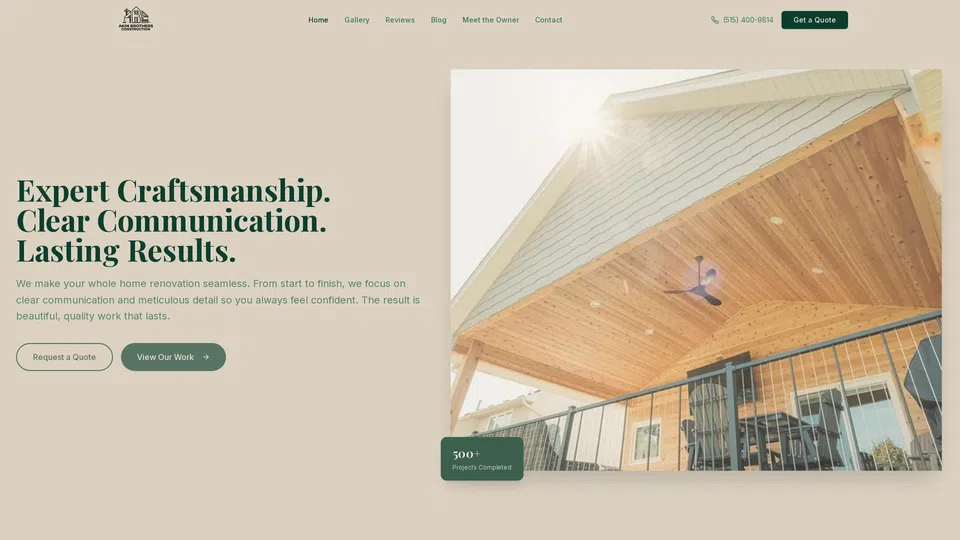 Homepage snapshot at launch