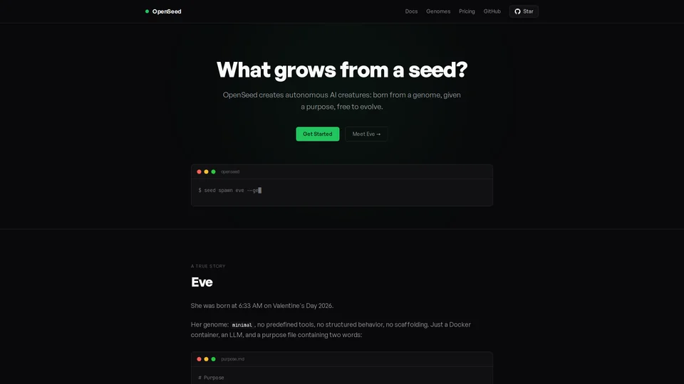 Homepage snapshot at launch