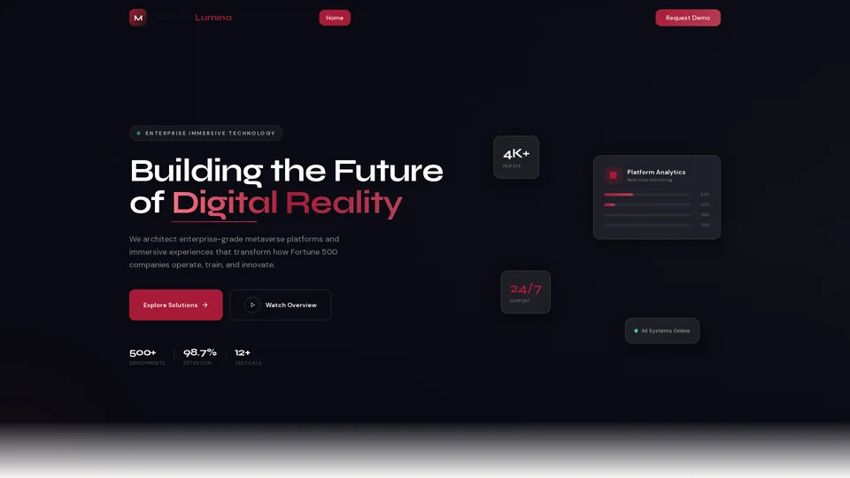 Homepage snapshot at launch
