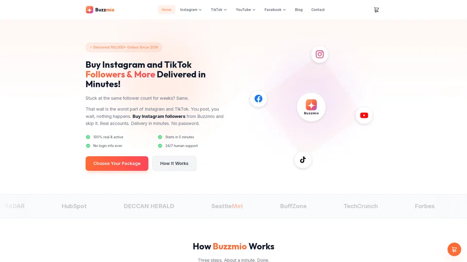 Homepage snapshot at launch
