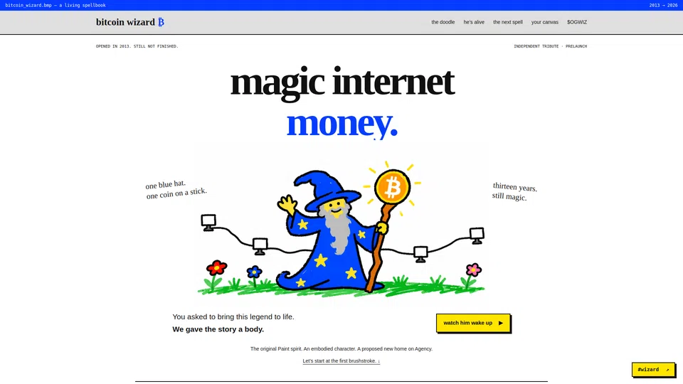 Homepage snapshot at launch