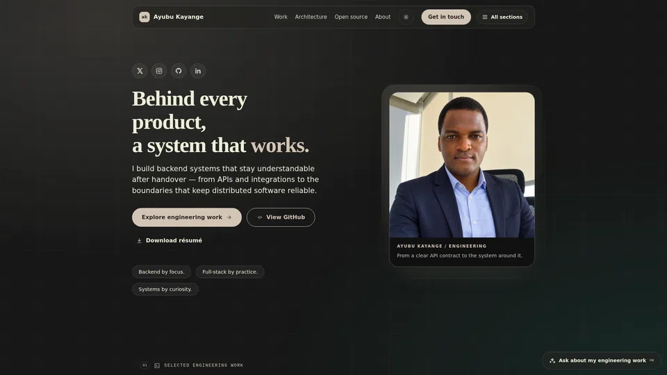 Homepage snapshot at launch