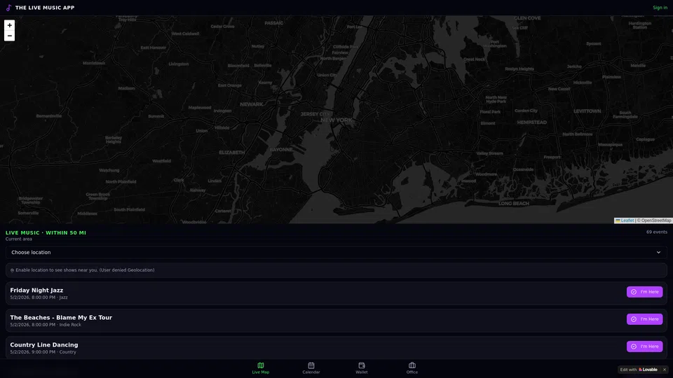 Homepage snapshot at launch