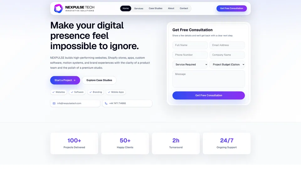 Homepage snapshot at launch