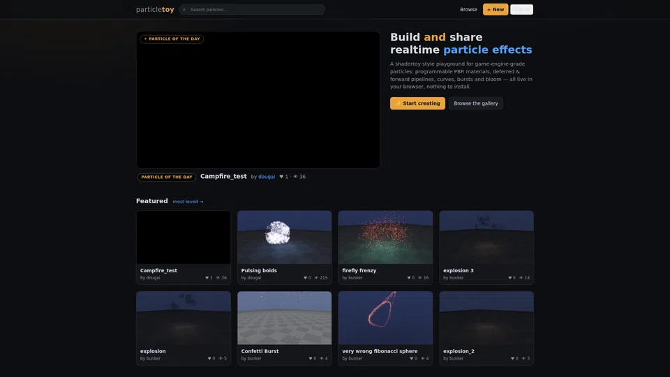Homepage snapshot at launch