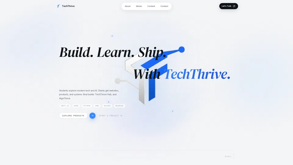 Homepage snapshot at launch