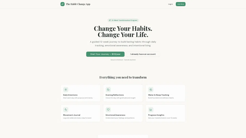 Homepage snapshot at launch