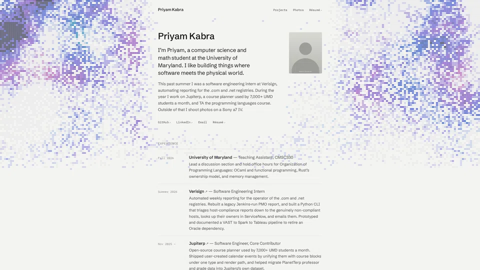Homepage snapshot at launch