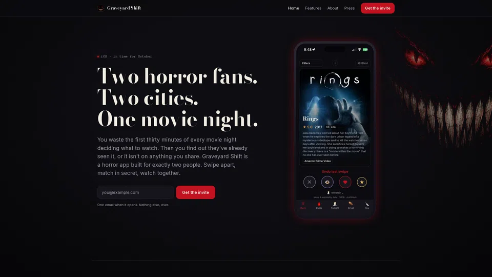 Homepage snapshot at launch