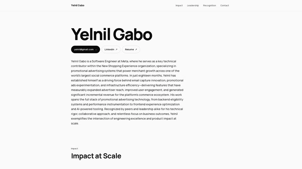 Homepage snapshot at launch