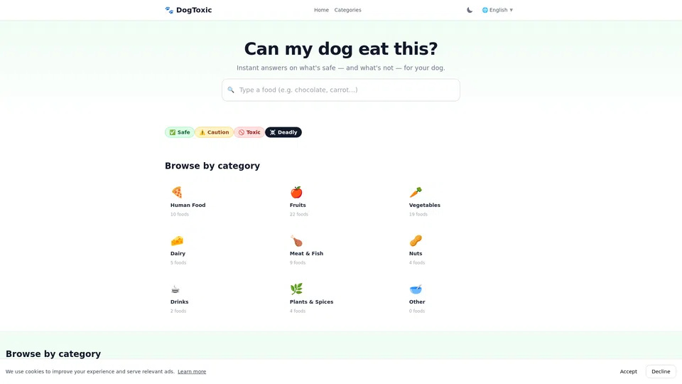 Homepage snapshot at launch