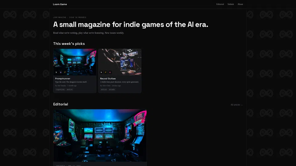 Homepage snapshot at launch