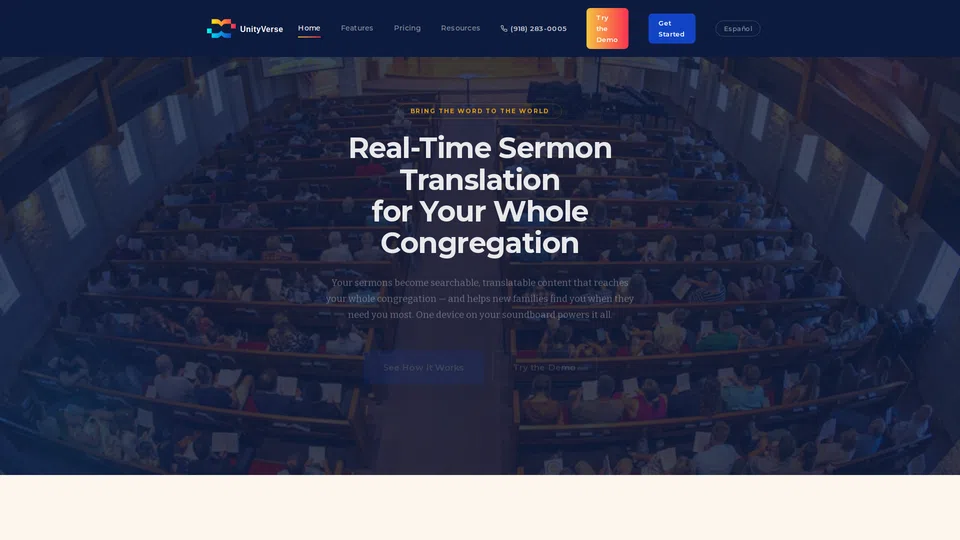 Homepage snapshot at launch