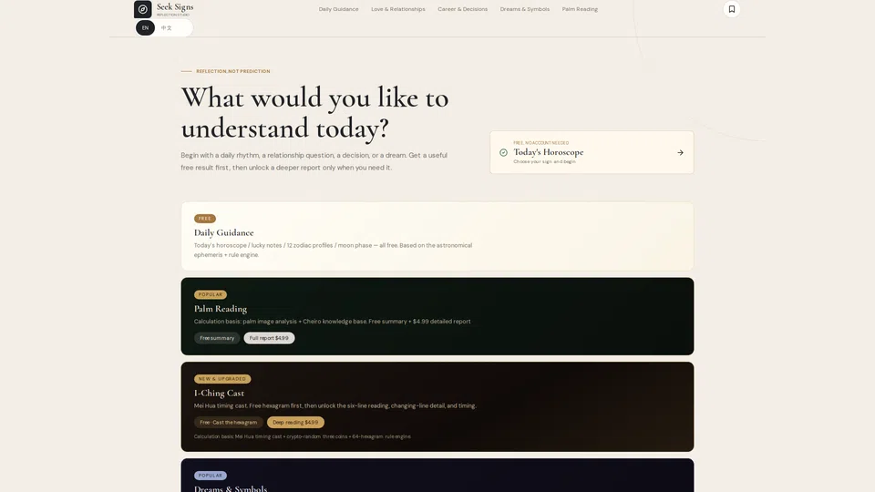 Homepage snapshot at launch