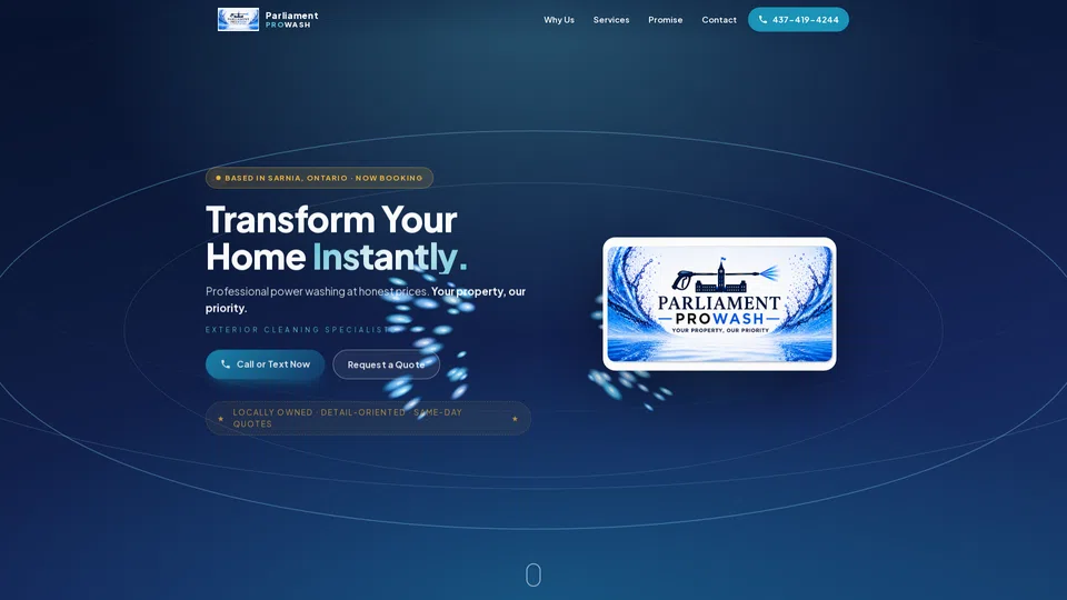 Homepage snapshot at launch