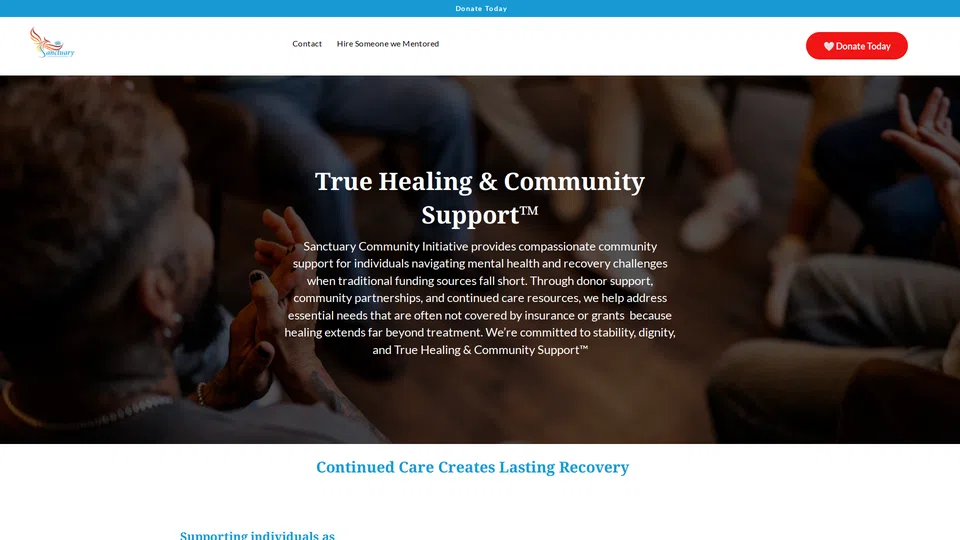 Homepage snapshot at launch