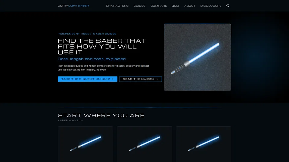 Homepage snapshot at launch