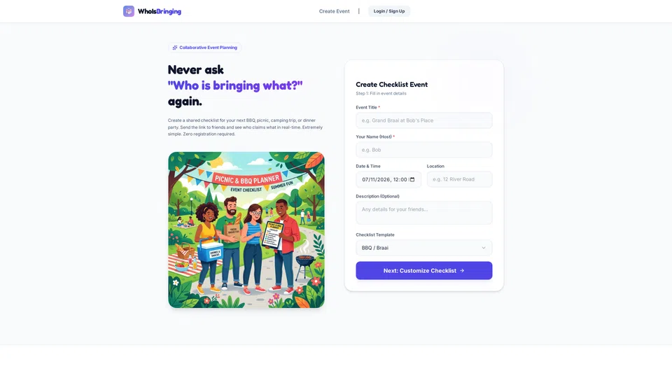 Homepage snapshot at launch
