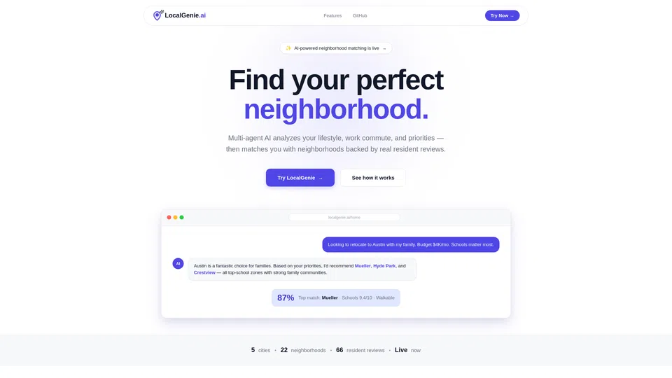 Homepage snapshot at launch