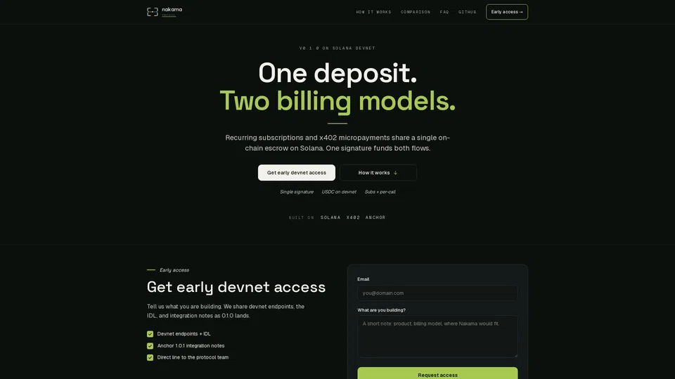 Homepage snapshot at launch