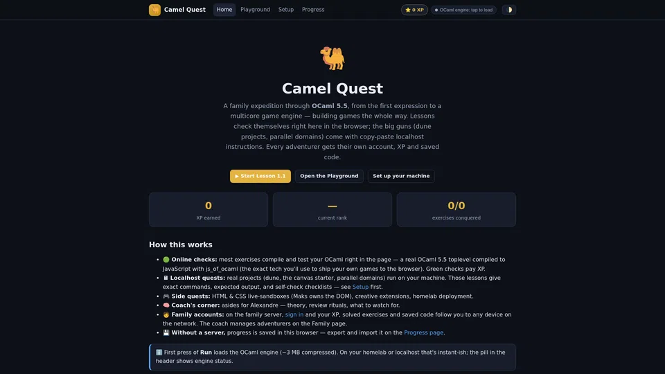 Homepage snapshot at launch