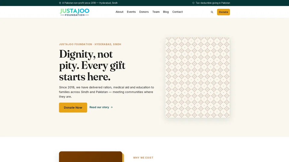 Homepage snapshot at launch
