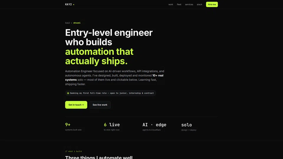 Homepage snapshot at launch