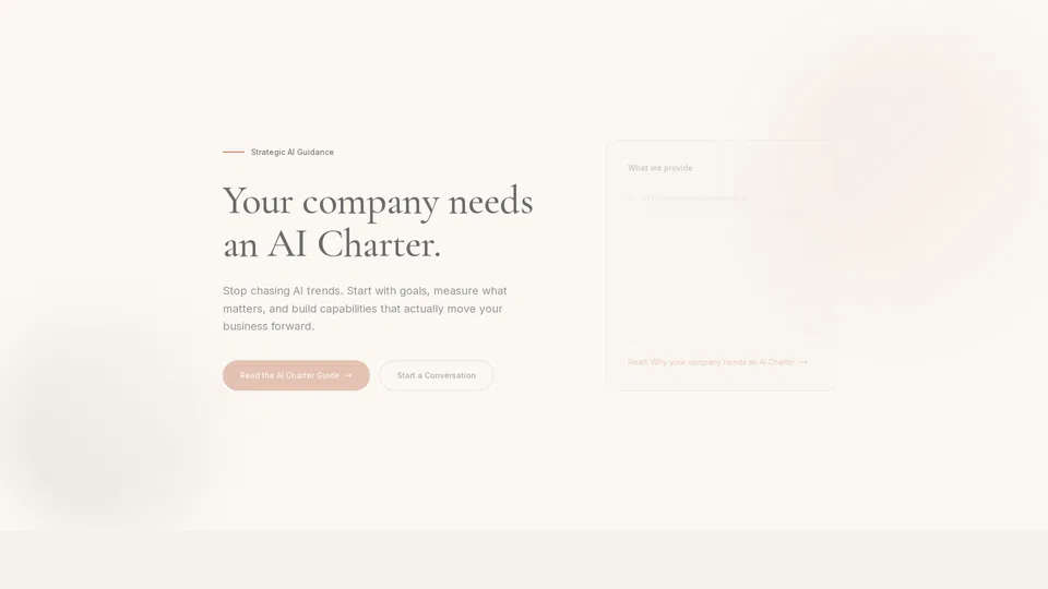 Homepage snapshot at launch