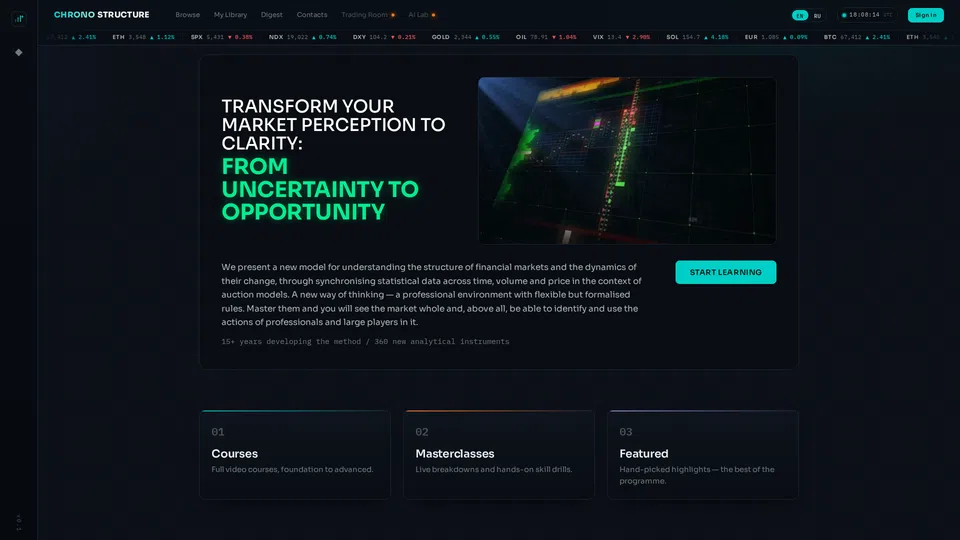 Homepage snapshot at launch