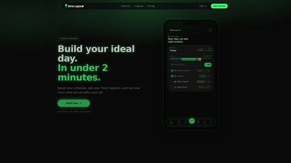 Homepage snapshot at launch