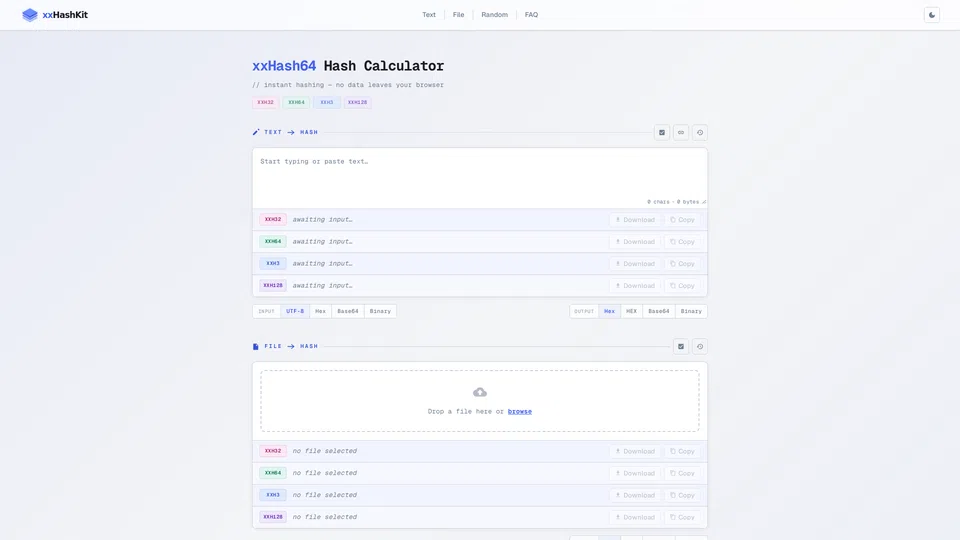 Homepage snapshot at launch
