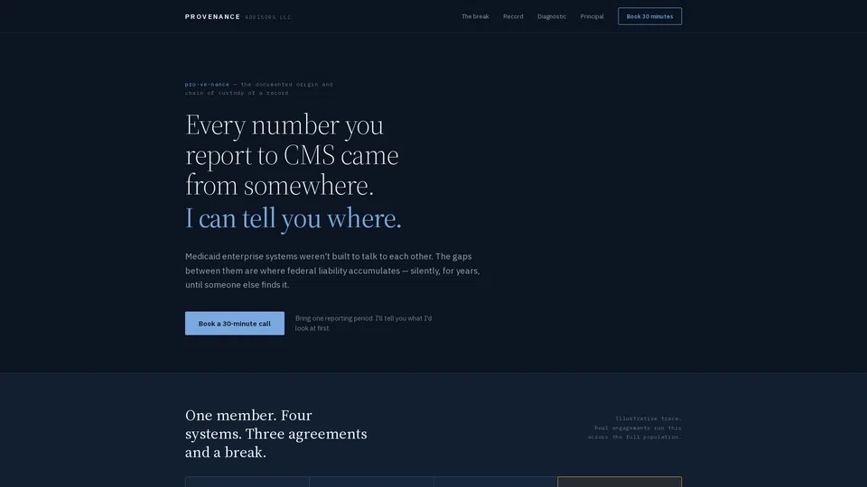 Homepage snapshot at launch