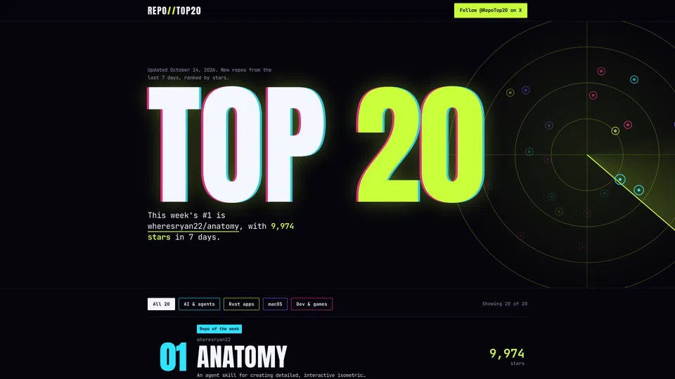 Homepage snapshot at launch