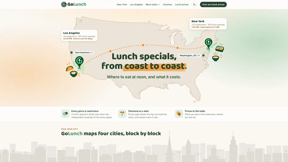 Homepage snapshot at launch