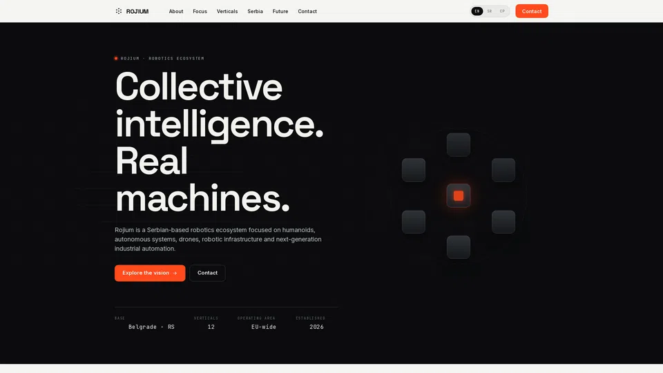 Homepage snapshot at launch