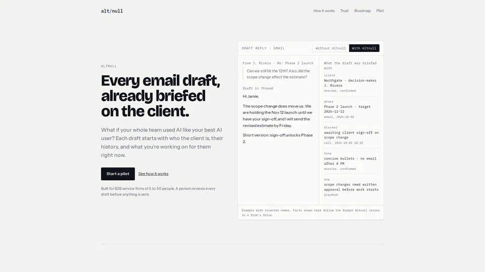 Homepage snapshot at launch