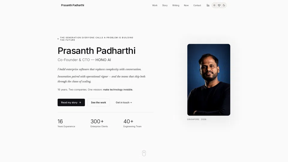 Homepage snapshot at launch