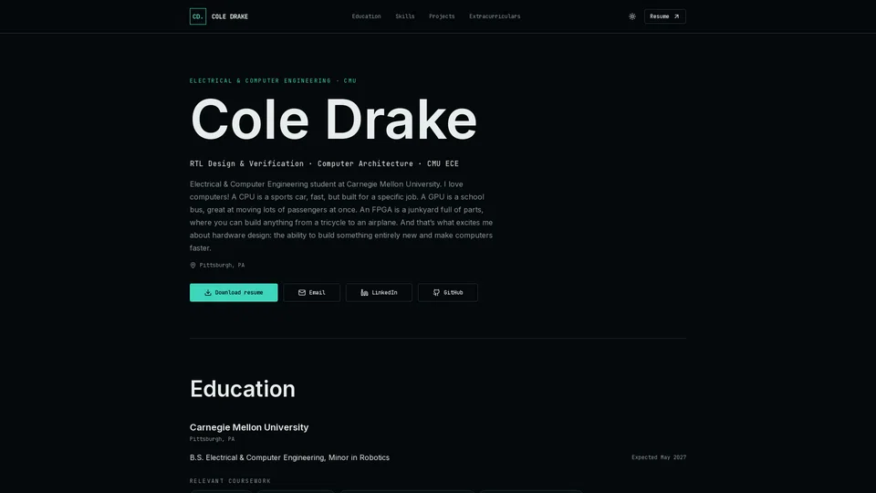 Homepage snapshot at launch