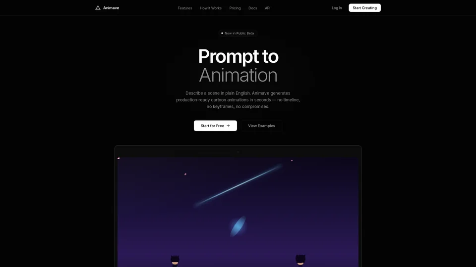 Homepage snapshot at launch