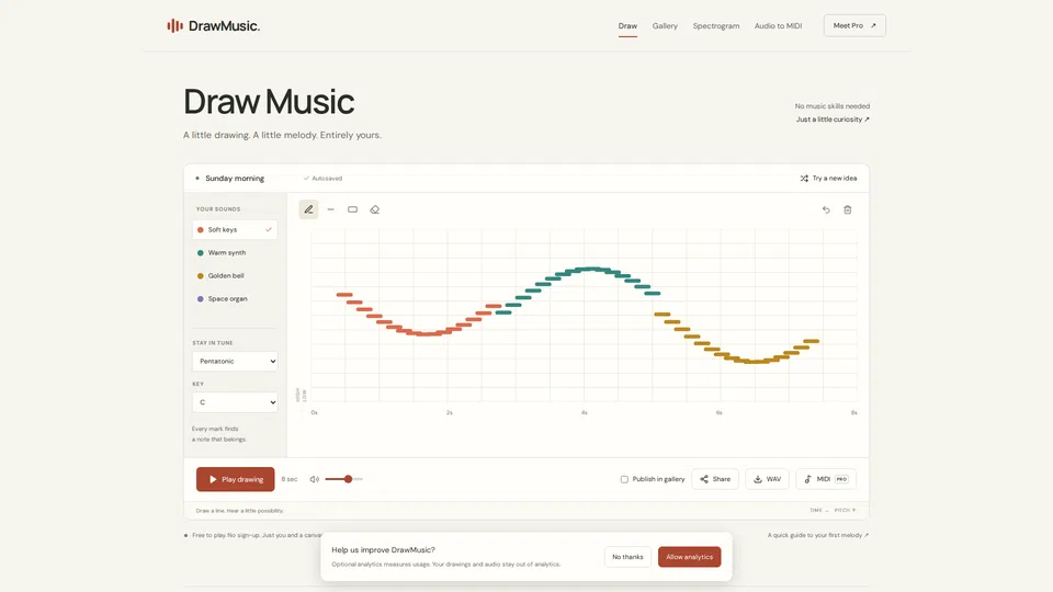 Homepage snapshot at launch