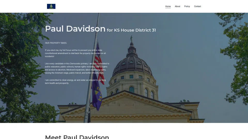 Homepage snapshot at launch