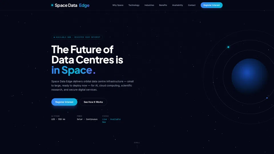 Homepage snapshot at launch