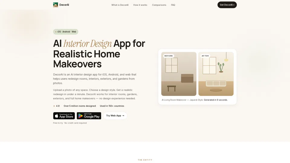 Homepage snapshot at launch