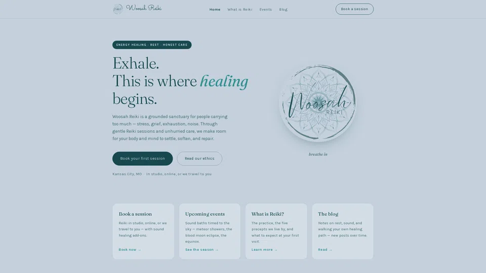 Homepage snapshot at launch