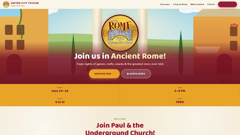 Homepage snapshot at launch
