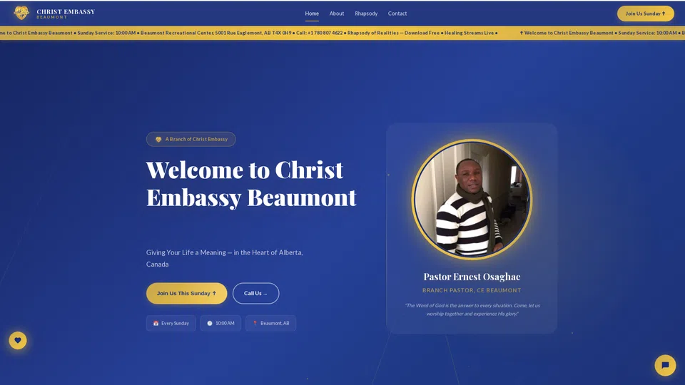 Homepage snapshot at launch